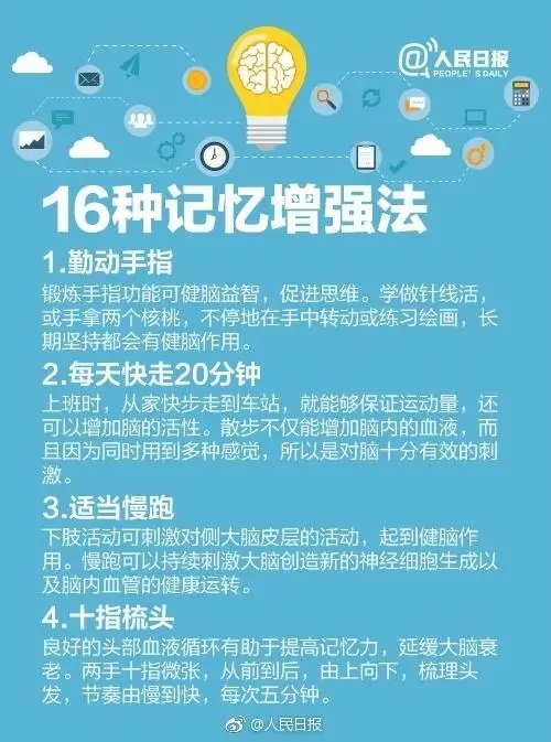 人民日报推荐：14种高效背诵法+16种记忆增强法，拯救你的记忆力！(图8)