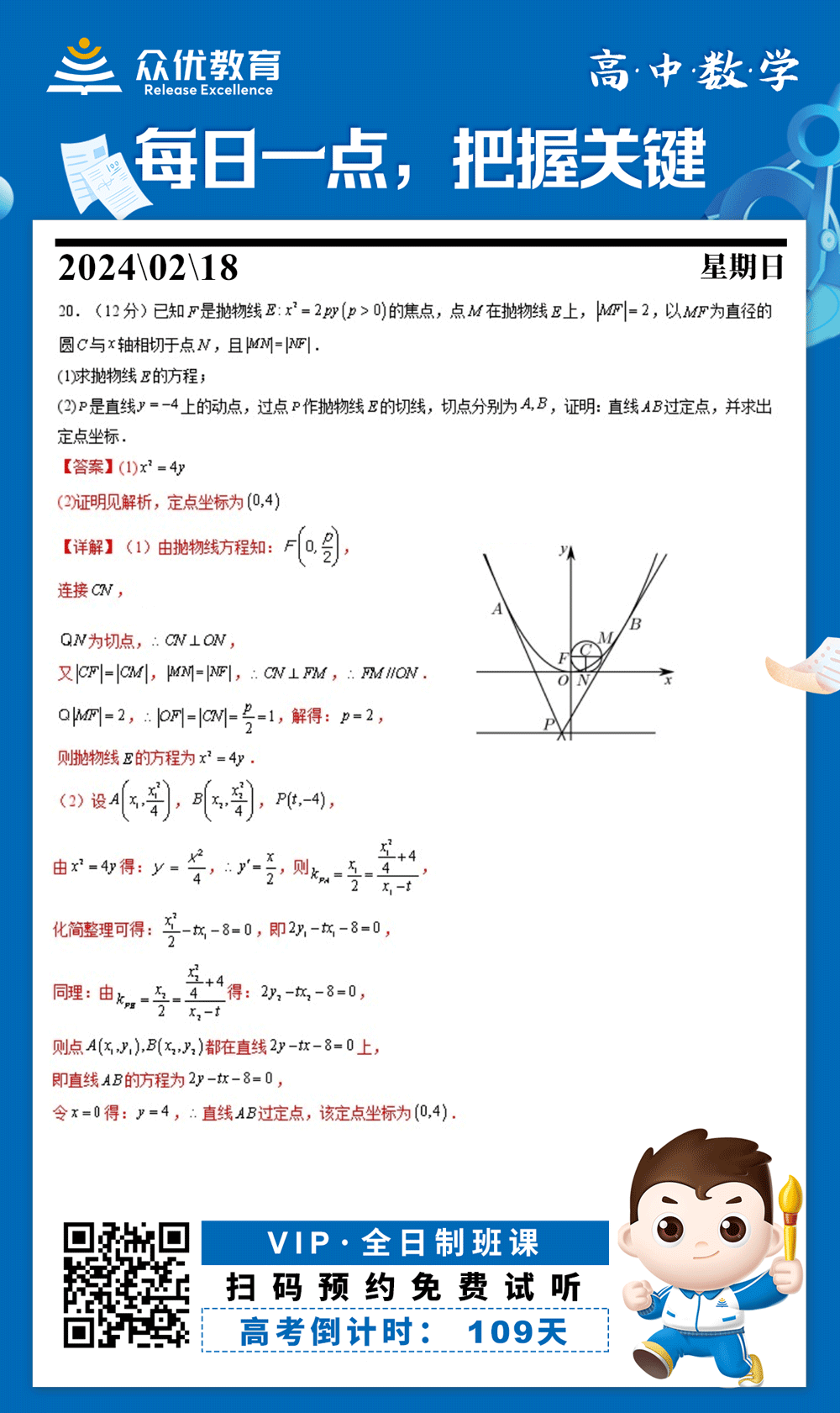 【高中数学 · 每日一练】：考查抛物线的性质(图1)