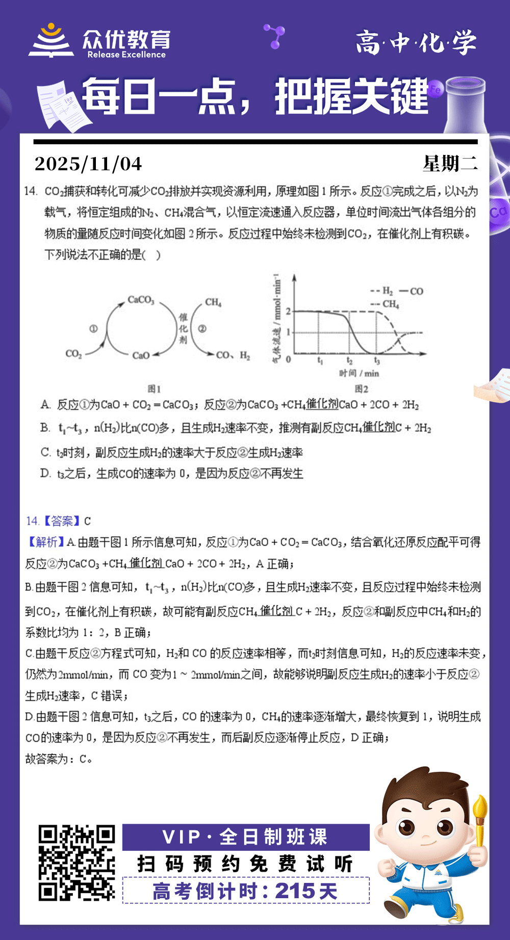 【高中化学·每日一练】：考查化学反应方程式的书写与配平+化学反应速率+主副反应的判断(图1)